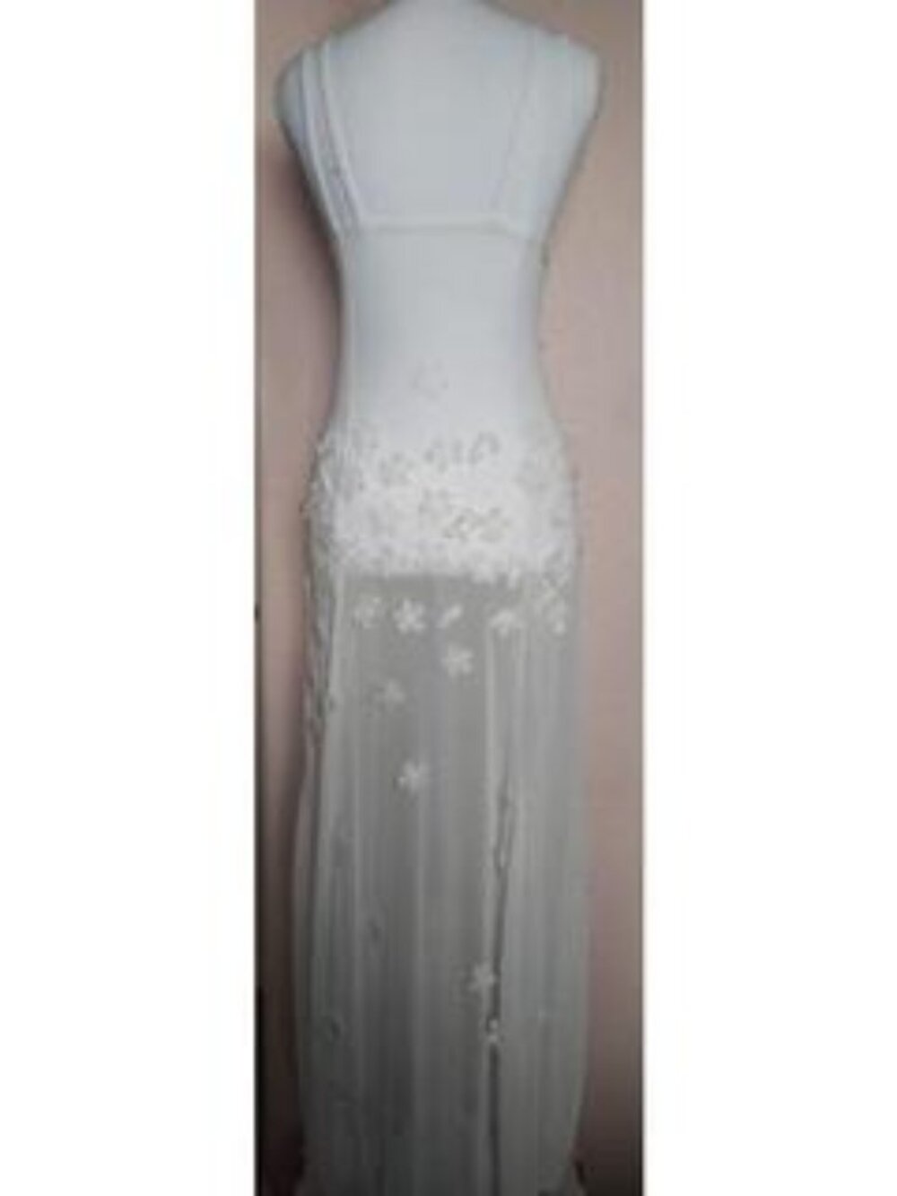 White See Through Sheer Lace Floral Maxi Dress - Picture 2 of 3